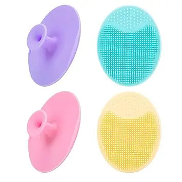 4 Pack Face Scrubber,JEXCULL Soft Silicone Facial Cleansing Brush Face Exfoliator Blackhead Acne Pore Pad Cradle Cap Face Wash Brush for Deep Cleaning Skin Care Retailxpres