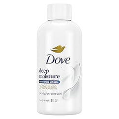 Dove Body Wash Deep Moisture for 24hr Lotion-Soft Skin Moisturizing Skin Cleanser with No Sulfates No Parabens 3 oz Retailxpres