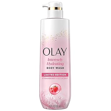 Olay Body Wash for Women, Intensely Hydrating, Pro-Hyaluronic Acid Serum Complex, Renews Moisture, Vitamin B3 Lameller Technology, For All Skin Types, Strawberry Summer Fizz Scent, 20 fl oz Retailxpres