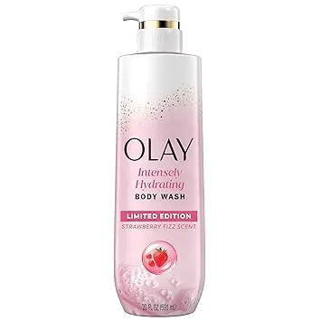 Olay Body Wash for Women, Intensely Hydrating, Pro-Hyaluronic Acid Serum Complex, Renews Moisture, Vitamin B3 Lameller Technology, For All Skin Types, Strawberry Summer Fizz Scent, 20 fl oz Retailxpres