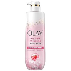 Olay Body Wash for Women, Intensely Hydrating, Pro-Hyaluronic Acid Serum Complex, Renews Moisture, Vitamin B3 Lameller Technology, For All Skin Types, Strawberry Summer Fizz Scent, 20 fl oz Retailxpres