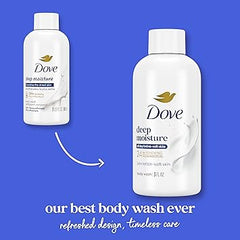 Dove Body Wash Deep Moisture for 24hr Lotion-Soft Skin Moisturizing Skin Cleanser with No Sulfates No Parabens 3 oz Retailxpres
