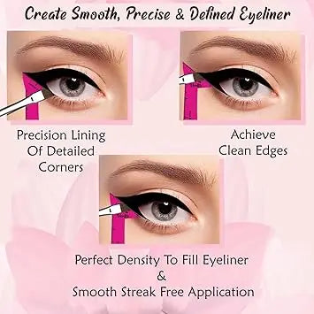 Eyeliner Stencils Pencil Liquid Waterproof Tool For Liner Makeup Brush Pen Stamp Thin Sharpener Cat Eyes Small Angled Wing Tip | Real Beginners Techniques Eye Shadow Lines Gel Eyebrow Pomade Black Retailxpres