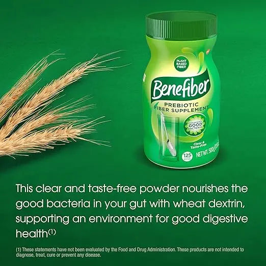 Benefiber Daily Prebiotic Fiber Supplement Powder for Digestive Health, Unflavored - 125 Servings (17.6 Ounces) Retailxpres