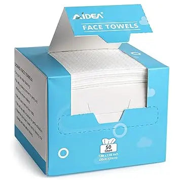 AIDEA Disposable Face Towels 50 Count – Soft Dry Wipes for Sensitive Skin & Makeup Removal Retailxpres