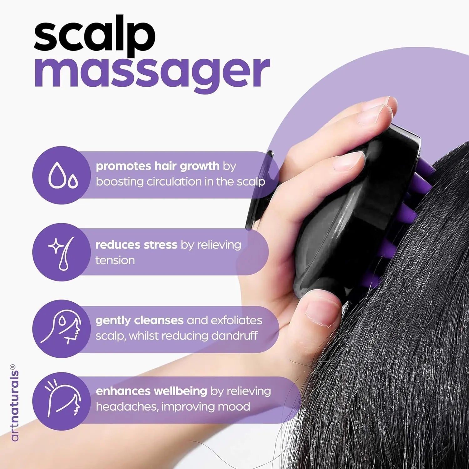 Artnaturals Organic Rosemary Castor Hair Oil + Massager Hair Growth Set Hair Growth Oil 4 ounces with Coconut & Olive Oil for Dry, Damaged & Split End IFELSHOP