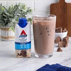 Atkins Milk Chocolate Delight High Protein Shake, 15g Protein, Low Glycemic , 2g Net Carb, 1g Sugar, Keto Friendly , Chocolate Flavored Protein Shakes, 12 Count Retailxpres