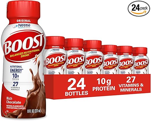 BOOST Original Ready to Drink Nutritional Drinks, Rich Chocolate, 8 Fl Oz Bottles (Pack of 24) Retailxpres