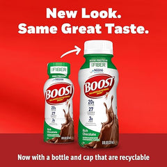 BOOST High Protein with Fiber Ready to Drink Complete Nutritional Drink, Rich Chocolate, 8 fl oz Bottle, 24 Pack Retailxpres