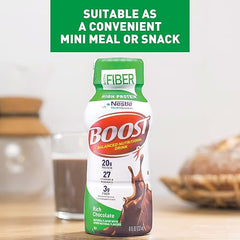 BOOST High Protein with Fiber Ready to Drink Complete Nutritional Drink, Rich Chocolate, 8 fl oz Bottle, 24 Pack Retailxpres