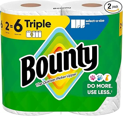 Bounty Select-A-Size Paper Towels, White, 2 Triple Rolls = 6 Regular Rolls Retailxpres