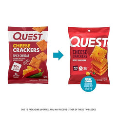 Quest Nutrition Cheese Crackers, Spicy Cheddar Blast, 10g of Protein, Low Carb, Made with Real Cheese, 12 Count (1.06 oz bags) Retailxpres