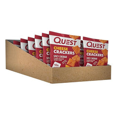 Quest Nutrition Cheese Crackers, Spicy Cheddar Blast, 10g of Protein, Low Carb, Made with Real Cheese, 12 Count (1.06 oz bags) Retailxpres