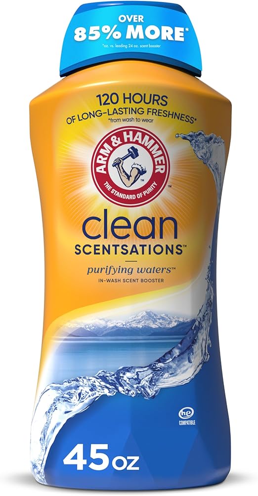 ARM & HAMMER Clean Scentsations In-Wash Scent Booster, Laundry Scent Booster Purifying Waters scent, 45 Oz Retailxpres