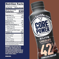 Core Power Elite High Protein Shake, Chocolate, 42g Bottle, 14oz, 12 Pack Retailxpres