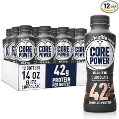 Core Power Elite High Protein Shake, Chocolate, 42g Bottle, 14oz, 12 Pack Retailxpres