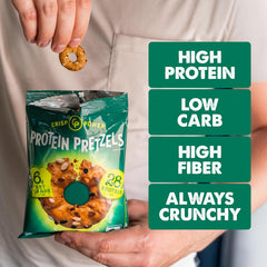 Crisp Power Protein Pretzels, Variety Pack With Sea Salt, Sesame, & Everything, Vegan Keto Snack, Plant Based Protein, Low Carb Crunchy Pretzel Snacks, Sugar Free, No Seed Oils, 1.75 Oz Bags, 6 Pack Retailxpres