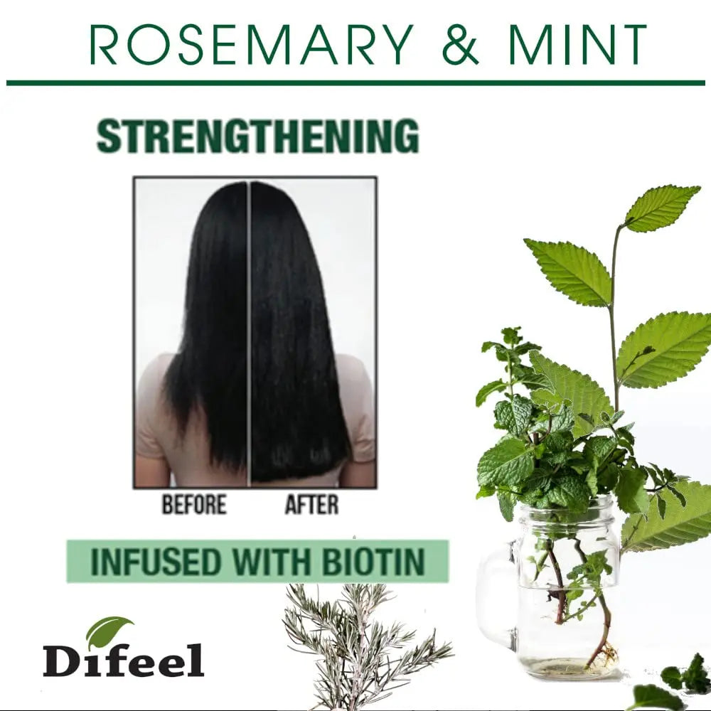 Difeel Rosemary and Mint Premium Hair Oil with Biotin 7.1 oz. - Natural Rosemary Oil for Hair Growth & Biotin Ifelshop