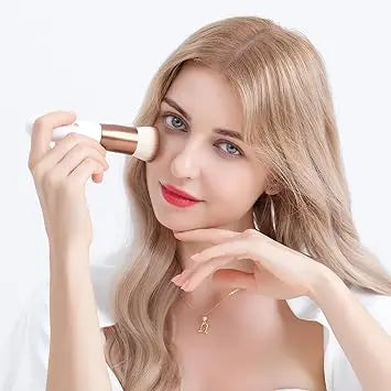 DUcare Foundation Brush,Flat Top Kabuki Brush Synthetic Professional Makeup Brush Liquid Blending Mineral Powder Buffing Stippling Makeup Tools, Rose Golden/White Retailxpres