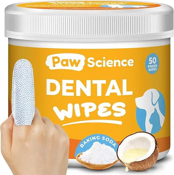 Dog & Cat Teeth Cleaning Wipes - Dental Finger Wipes for Cats & Dogs - Pet Toothbrush & Tooth Brushing Kit - Effective Teeth Cleaner (Unscented) Retailxpres
