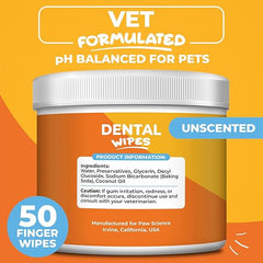 Dog & Cat Teeth Cleaning Wipes - Dental Finger Wipes for Cats & Dogs - Pet Toothbrush & Tooth Brushing Kit - Effective Teeth Cleaner (Unscented) Retailxpres