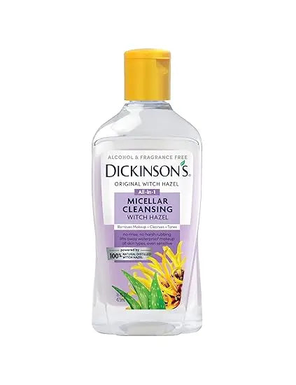 Dickinson's Micellar Cleansing Witch Hazel, An All-in-1 Makeup Remover, Pore Refiner, Skin Cleanser and Toner; Alcohol Free with Aloe, for Sensitive Skin, 16oz Retailxpres