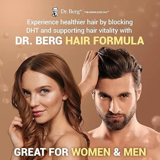 Dr. Berg All-in-One Vitamins for Hair, Skin, & Nails - Advanced Formula with Biotin, Saw Palmetto, DHT Blocker, & Trace Minerals - 90 Veg Capsules Retailxpres
