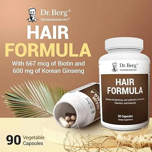 Dr. Berg All-in-One Vitamins for Hair, Skin, & Nails - Advanced Formula with Biotin, Saw Palmetto, DHT Blocker, & Trace Minerals - 90 Veg Capsules Retailxpres