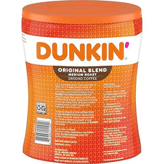 Dunkin' coffee container with orange and white design