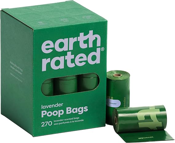 Earth Rated Poop Bags for Dogs, Guaranteed Leak Proof and Extra Thick Waste Bag Refill Rolls, Lavender Scented, 270 Bags Retailxpres