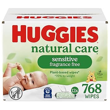 Huggies Natural Care Sensitive Baby Wipes, Unscented, Hypoallergenic, 99% Purified Water, 12 Flip-Top Packs (768 Wipes Total), Packaging May Vary Retailxpres