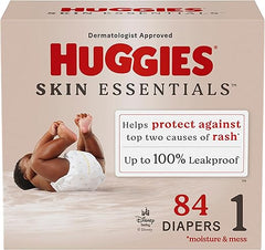 Huggies Size 1 Diapers, Skin Essentials Baby Diapers, Size 1 (8-14 lbs), 84 Count, Packaging May Vary Retailxpres