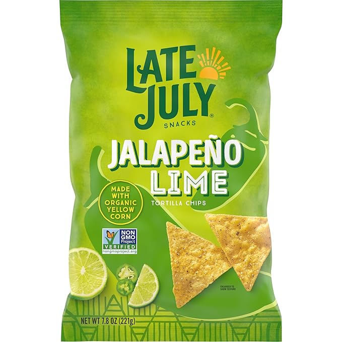 Late July Snacks Jalapeno Lime Tortilla Chips, 7.8 OZ Bag Retailxpres