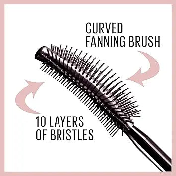 Maybelline Lash Sensational Washable Mascara, Lengthening and Volumizing for a Full Fan Effect, Blackest Black, 1 Count Retailxpres