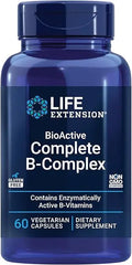 Life Extension BioActive Complete B-Complex, Heart, Brain and Nerve Support, Healthy Energy, Metabolism, Complete B Complex, 60 Vegetarian Capsules