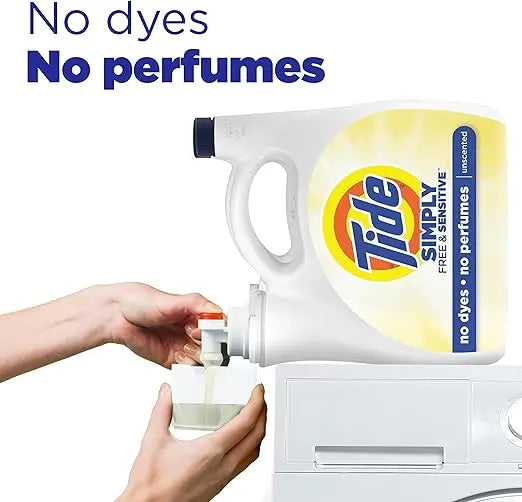 Tide Simply Liquid Laundry Detergent, Free & Sensitive, 89 Loads, 117 oz, Tide Liquid Laundry Detergent, Laundry Soap Retailxpres