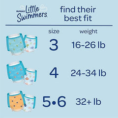 Huggies Little Swimmers Disposable Swim Diapers, Size 5-6 (32+ lbs), 34 Ct (2 packs of 17), Packaging May Vary Retailxpres