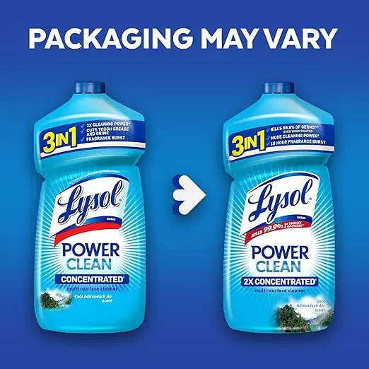 Lysol Power Clean Multi-Surface Cleaner, 2x Concentrated Pour, Cool Adirondack scent, 28 Fl Oz Retailxpres