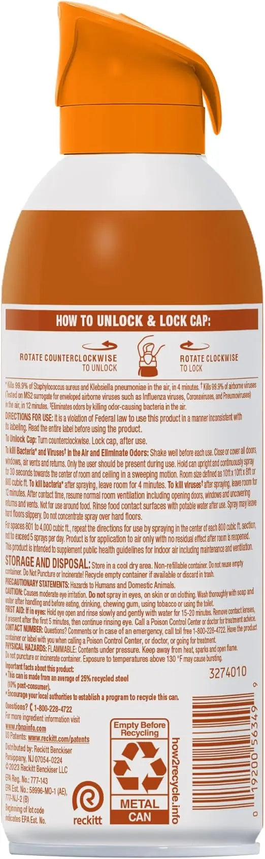 Lysol Odor Eliminator Air Spray – Tropical Sunset – 10oz Pack of 3 – Free Shipping