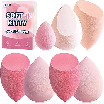 Makeup Sponge Set Foonbe Blender Sponges 7 Pcs for Liquid, Cream, and Powder, Latex Free, Multi colored Beauty Sponges with 1 Mini Sponge, Vegan & Cruelty-Free Retailxpres