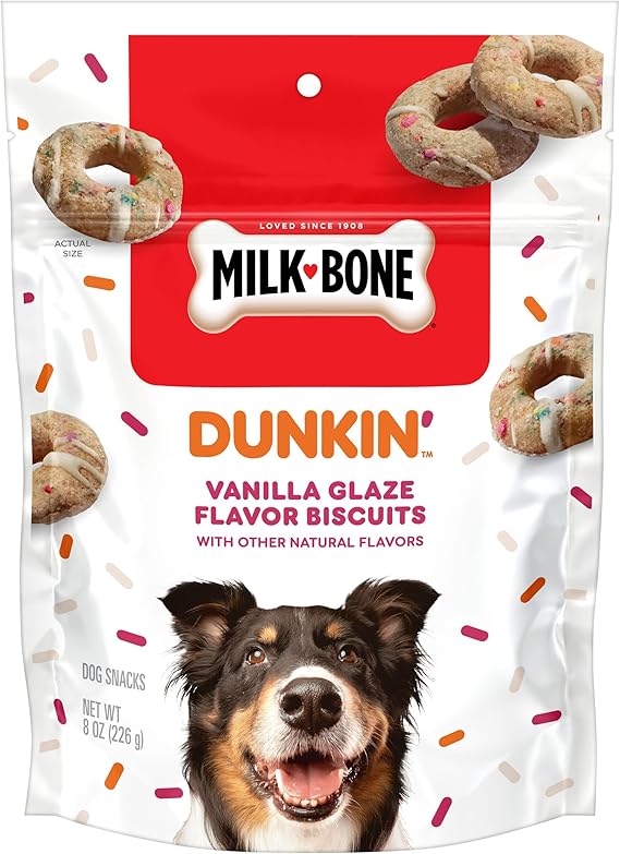 Milk-Bone Dunkin' Vanilla Glaze Flavor Dog Biscuits with Other Natural Flavors, 8 oz Bag Retailxpres