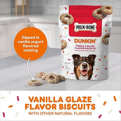Milk-Bone Dunkin' Vanilla Glaze Flavor Dog Biscuits with Other Natural Flavors, 8 oz Bag Retailxpres