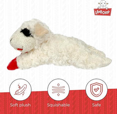 Multipet Mini Lamb Chop Officially Licensed, Plush, Squeak Pet Toy (White, 10') Retailxpres