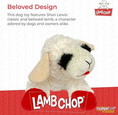 Multipet Mini Lamb Chop Officially Licensed, Plush, Squeak Pet Toy (White, 10') Retailxpres