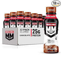 Muscle Milk Genuine Protein Shake, Chocolate, 25g Protein, 11.16 Fl Oz (Pack of 12), Packaging May Vary Retailxpres
