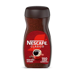 Nescafe Clasico instant coffee jar on a white background