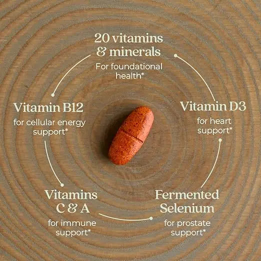 New Chapter Men's Multivitamin 50 Plus for Brain, Heart, Digestive, Prostate & Immune Support with 20+ Nutrients + Astaxanthin - Every Man's One Daily 55+, Gentle on The Stomach - 96 ct Retailxpres