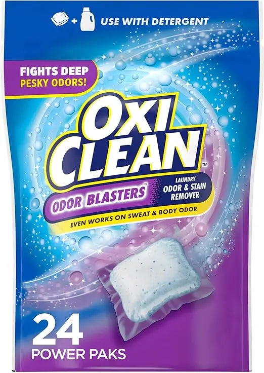 OxiClean Odor Blasters Odor and Stain Remover Laundry Power Paks, 24 Ct Retailxpres