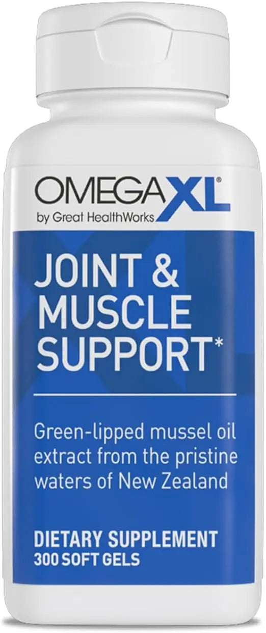 OmegaXL Joint Support Supplement - Natural Muscle Support, Green Lipped Mussel Oil, Soft Gel Pills, Drug-Free, 300 Count Retailxpres