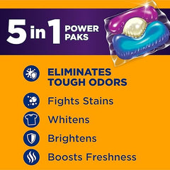 ARM & HAMMER Plus OxiClean with Odor Blasters 5-in-1 Laundry Detergent Power Paks, Laundry Odor Remover, Eliminates Odors, Attacks Stains, Fresh Burst Scent, 42 Count Retailxpres